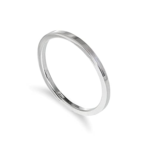 Einfarbiger Sterling-Silber 2mm Stapelring | Ringgröße: 55 | Erhältliche Ringgrößen 48-63 von jewellerybox