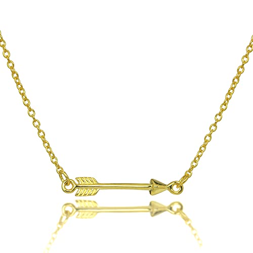 jewellerybox Gelbgold getauchtes Sterlingsilber 40,6 cm Pfeil Halskette von jewellerybox