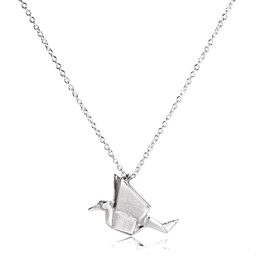 jewellerybox Sterlingsilber Origami Crane Anhänger an Kette - 50,8 cm (20 Inch) von jewellerybox