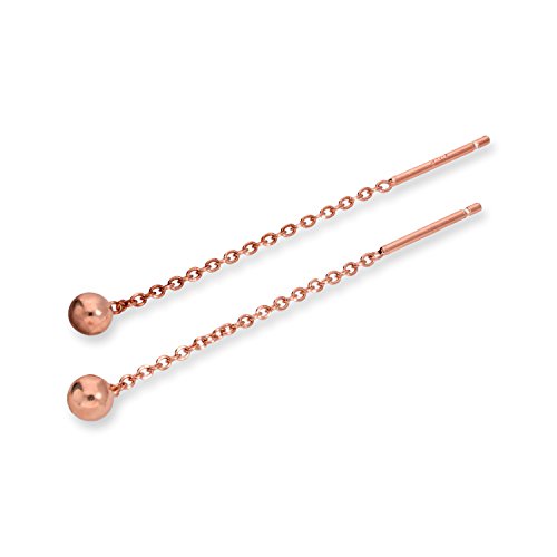 Rosegold Getauchte Sterling-Silber 4mm Kugel Durchzieher Ohrringe von jewellerybox