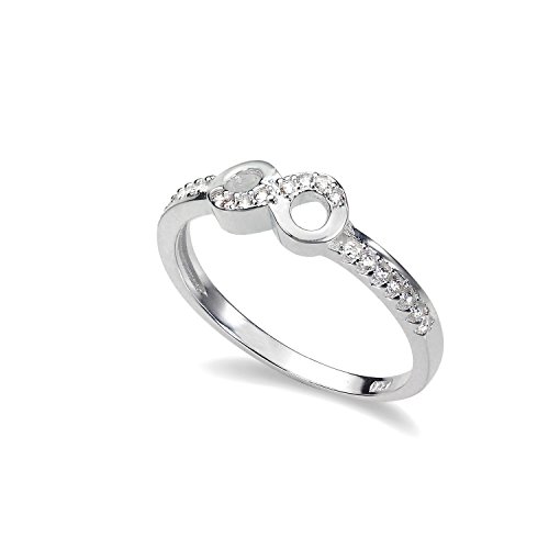 Sterling Silber CZ Kristall Ewigkeit Infinity Ring | Ringgröße: 54 (Durchmesser: 17,2mm) von jewellerybox