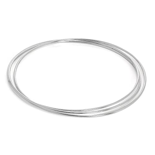 Sterling-Silber Maiden Dreifach Russischer Armreif | Einfarbig Sterling-Silber Maiden Dreifach Russischer Armreif | Einfarbig von jewellerybox