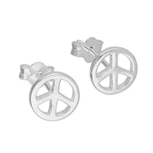 Sterling Silber Peace-Zeichen-Ohrstecker von jewellerybox