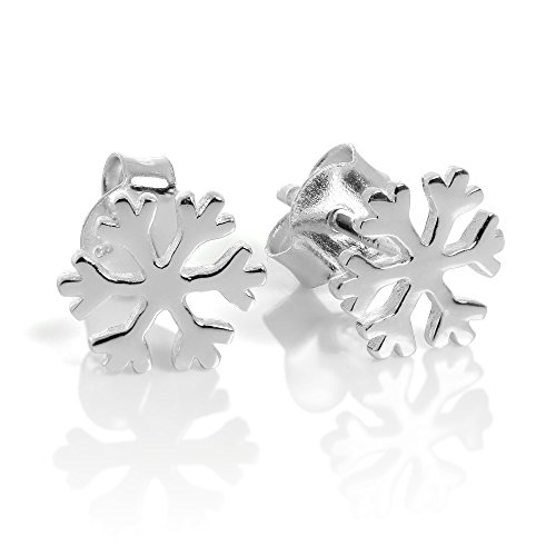 Sterling-Silber Schneeflocke Ohrstecker | Sterling Silver Snowflake Stud Earrings von jewellerybox