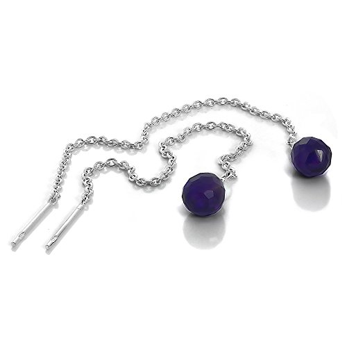 Sterling-Silber & Amethyst Cubic Zirkonia Kristall Durchzieher Ohrhänger von jewellerybox
