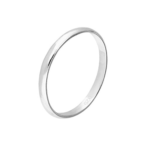 Sterlingsilber 2mm Einfach Ehering | Größe 55 (52-63 Erhältlich) von jewellerybox