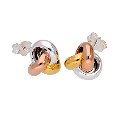 Sterlingsilber Dreifarbig in Gold getaucht Ohrstecker von jewellerybox