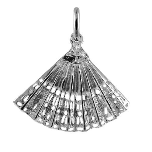 TheCharmWorks Sterling-Silber Asiatischer Fächer Charmanhänger | Sterling Silver Oriental Fan Charm von jewellerybox