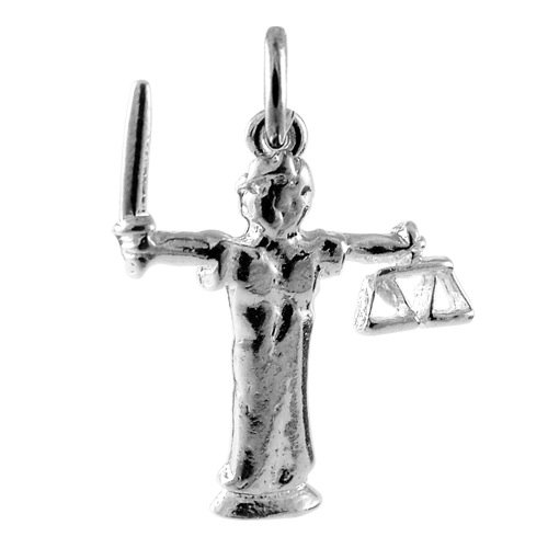 TheCharmWorks Sterling-Silber Justitia Charmanhänger | Sterling Silver Lady of Justice Charm von TheCharmWorks