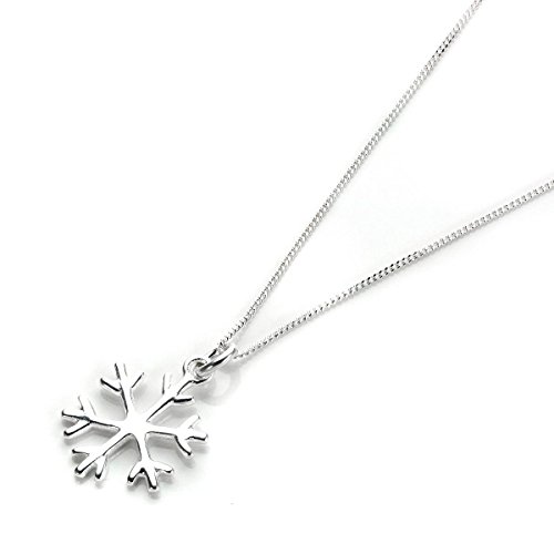 Sterling Silber Winter Schneeflocke Halskette | Kettenlänge: 18 Inches (45,7cm) von jewellerybox