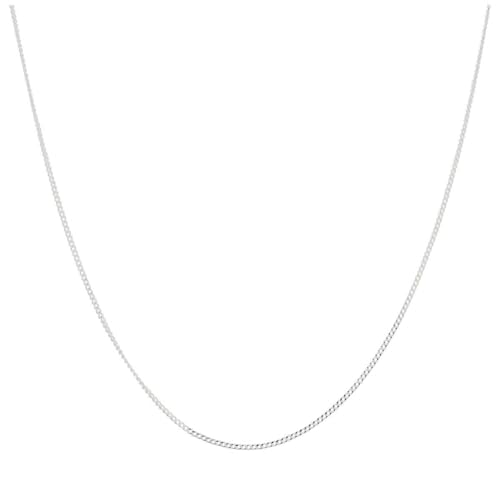 jewellerybox Sterlingsilber 0,5 mm sehr fein Diamantschliff Panzerkette 45,7 + 5 cm (45,7 cm + 5 cm) von jewellerybox