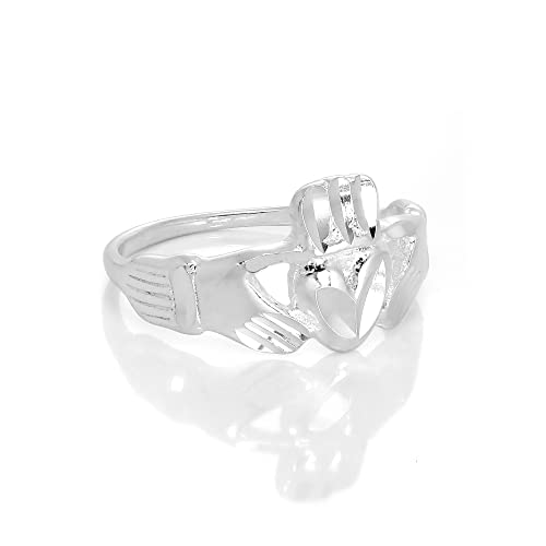 jewellerybox Sterlingsilber Irischer Claddagh Ring Größe 60 (48-65 Erhältlich) von jewellerybox