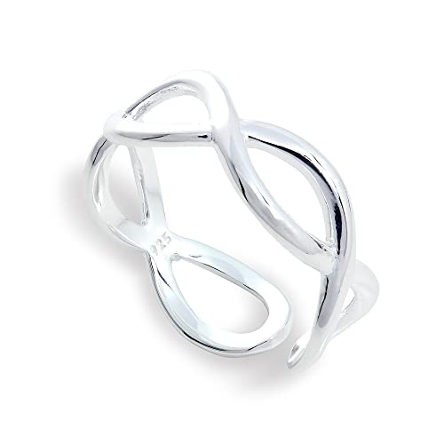 jewellerybox Sterlingsilber Unendlichkeit Einstellbarer Midi Ring von jewellerybox