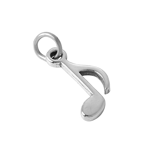 jewellerybox TheCharmWorks Sterling-Silber Achtelnote Charmanhänger | Sterling Silver 8th Musical Note Charm von jewellerybox