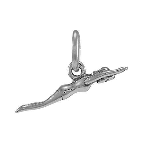 TheCharmWorks Sterling Silber Schwimmerin Charmanhänger | Lady Swimmer Charm von TheCharmWorks