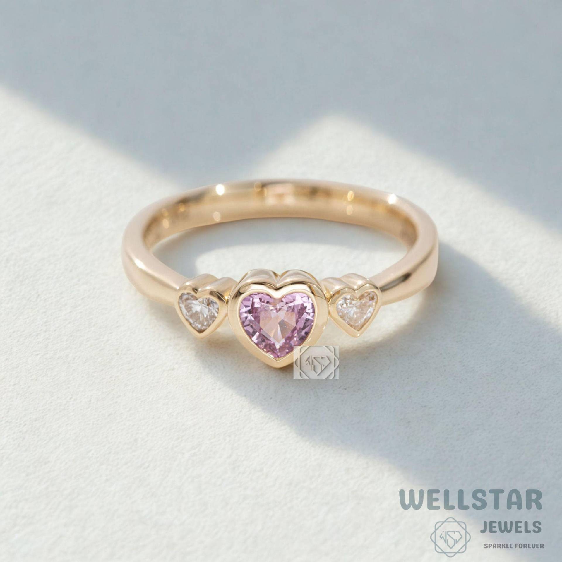 2.50 Heart Ring Bezel Set Moissanite Diamond Wedding 14K Yellow Gold Romantic Promise For Her von jewellerybywellstar