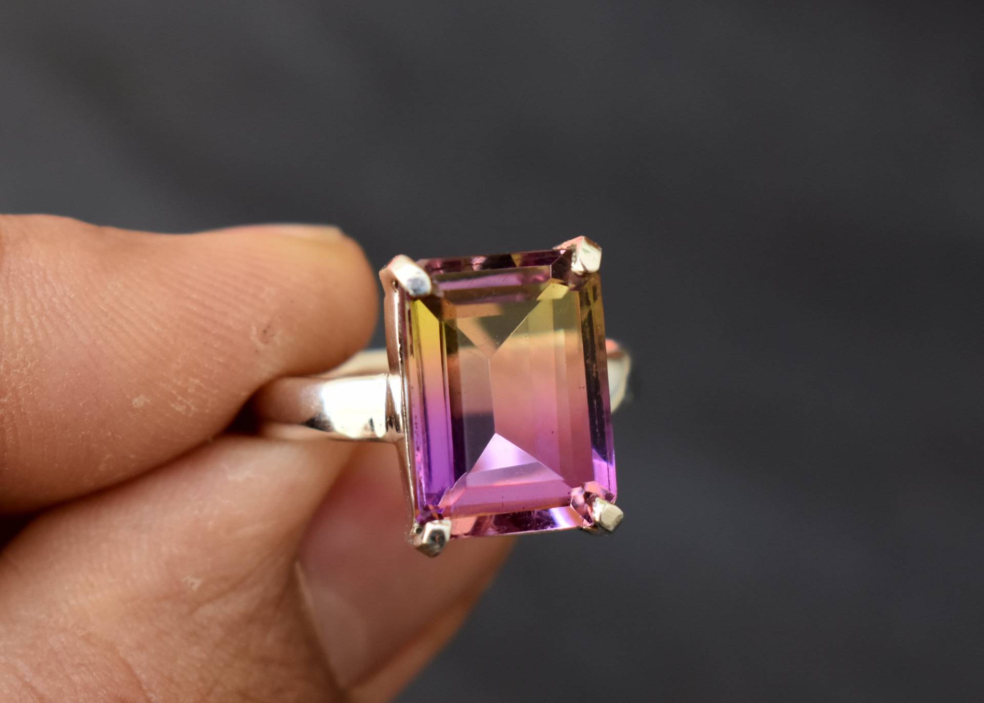 Ametrin Ring, 925 Massiv Sterling Silber Multi Color Quarz Edelstein Roségold, Gelbgold Überzogen, Frauen Ring Ametrin Ring, 925 Massiv Sterling Silber Multi Color Quarz Edelstein Roségold, Gelbgold Überzogen, Frauen Ring von jewelleryvilla