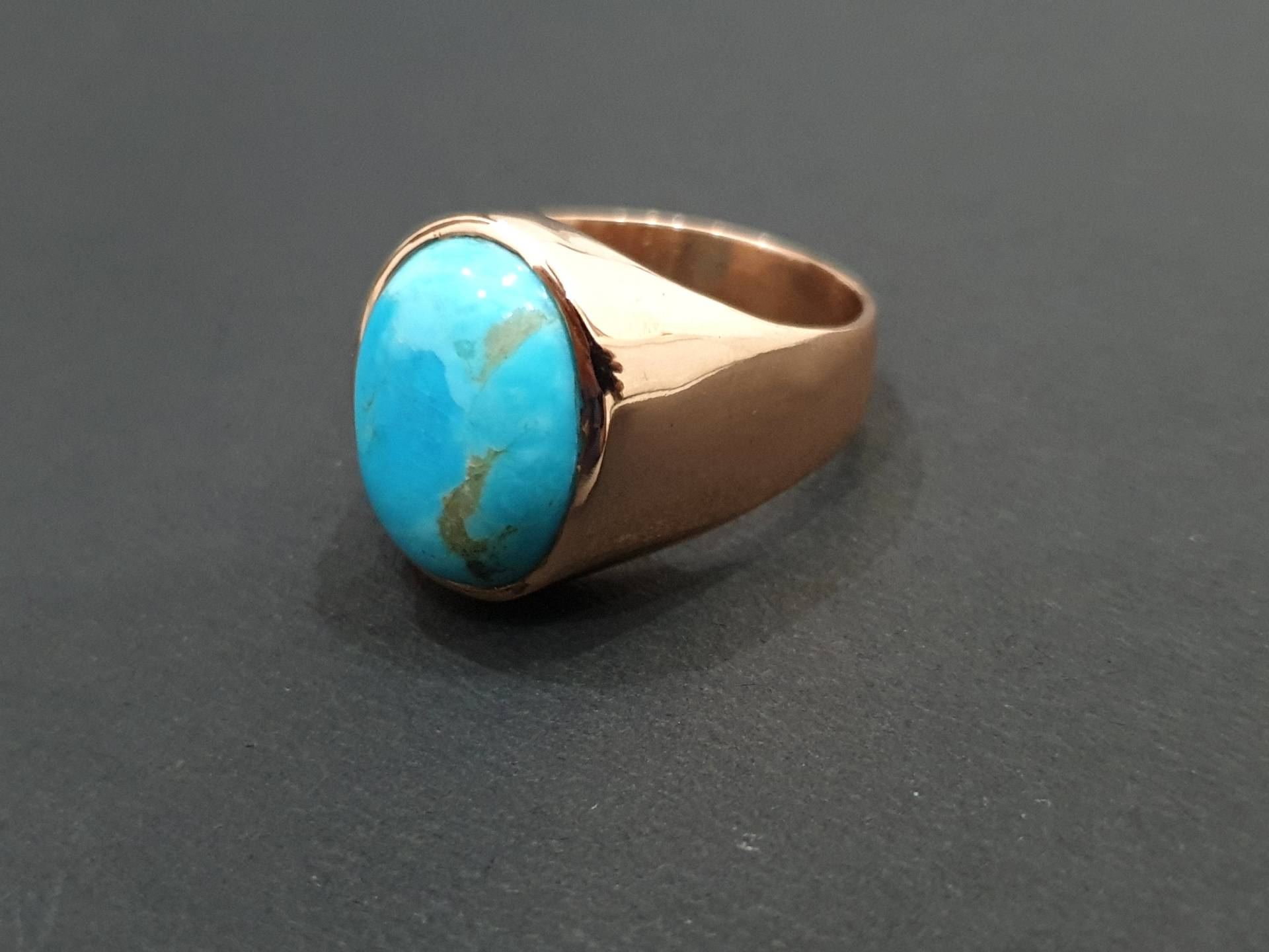 Arizona Blau Türkis Ring, 925 Sterling Silber Oval Cab Edelstein Ringe, Kupferring, Geschenk Siegelringe, Geburtsstein Ring von jewelleryvilla