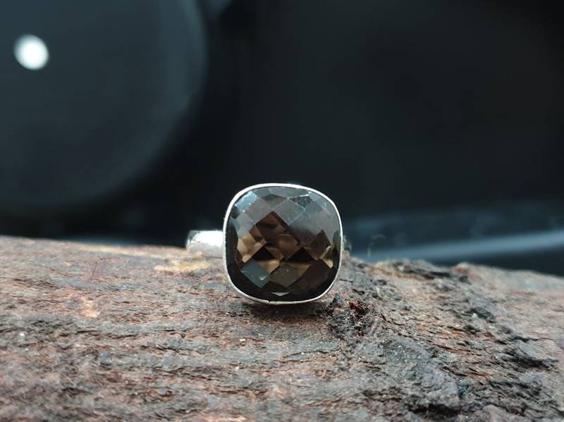 Brauner Rauchquarz Ring, 925 Sterling Silber Schmuck, Edelstein Handgemachter Geschenk Ring von jewelleryvilla