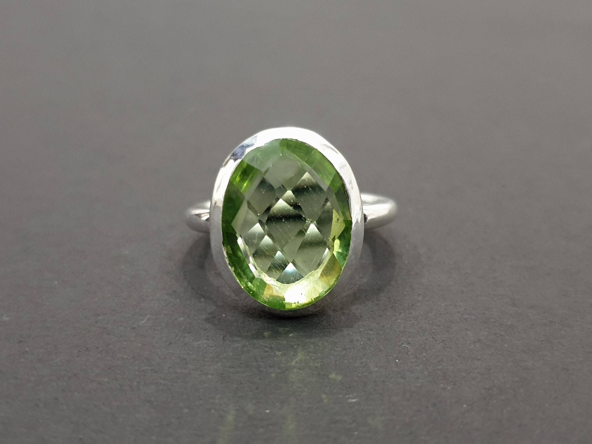 Grüner Amethyst Ring, 925 Massiv Sterling Silber, Quarz Edelstein, Rose Gold Finish, 22K Goldfüllung, Geschenk Prasiolith Ring von jewelleryvilla