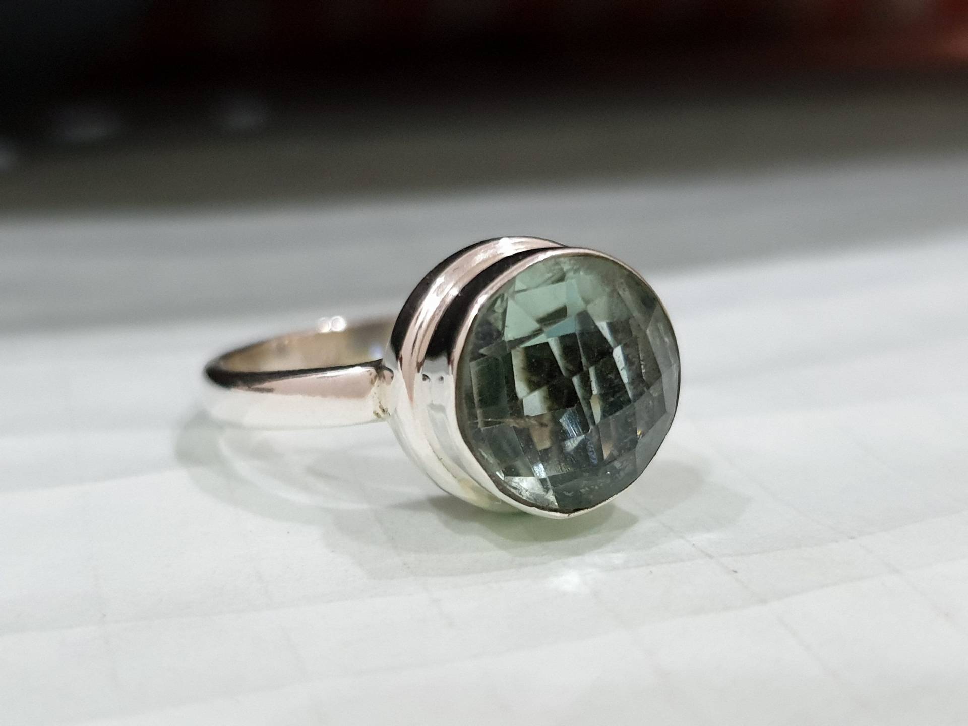 Grüner Amethyst Ring, 925 Massiv Sterling Silber Edelstein 22K Gold Fill, Rose Ring Schmuck von jewelleryvilla