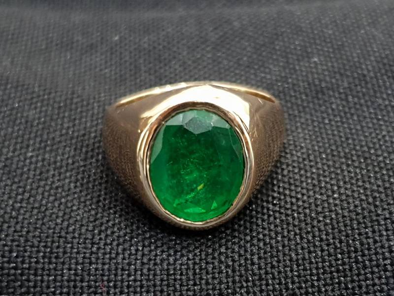 Grüner Smaragd Ring, 925 Massiv Sterling Silber, Kupfer Rosegold-Finish, Smaragdquarz Edelstein 22K Gold Fill von jewelleryvilla