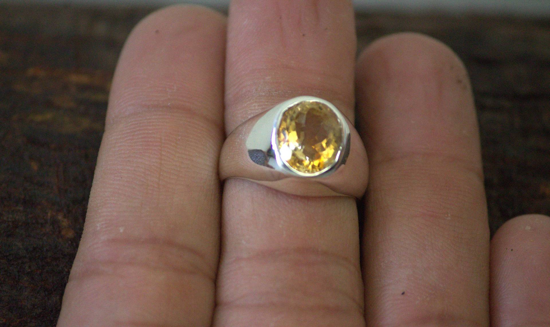 Natürlicher Citrin Ring, 925 Massiv Sterling Silber Oval Facettierter Edelstein, Geschenk Für Ihn, Herrenring, Citirin Geburtsstein 22K Gold Fill von jewelleryvilla