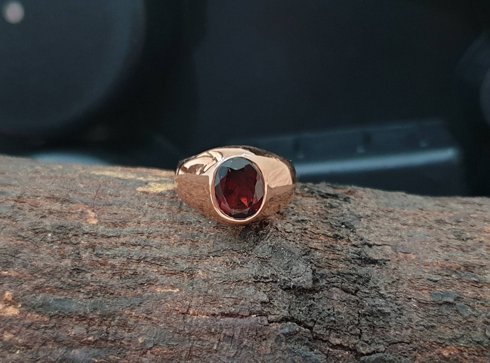 Natürlicher Hessonit-Granat-Silberring, Facettierter 925Er Sterlingsilberring, Herrenring, 18K Oder Roségold-Finish, Natürlicher Edelsteinring von jewelleryvilla