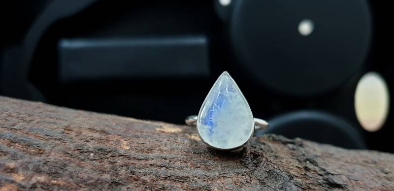 Natürlicher Regenbogen Mondstein Edelstein Ring, 925 Massiv Sterling Silber Rose Gold, 22K Gelb Gold Fill Ring von jewelleryvilla