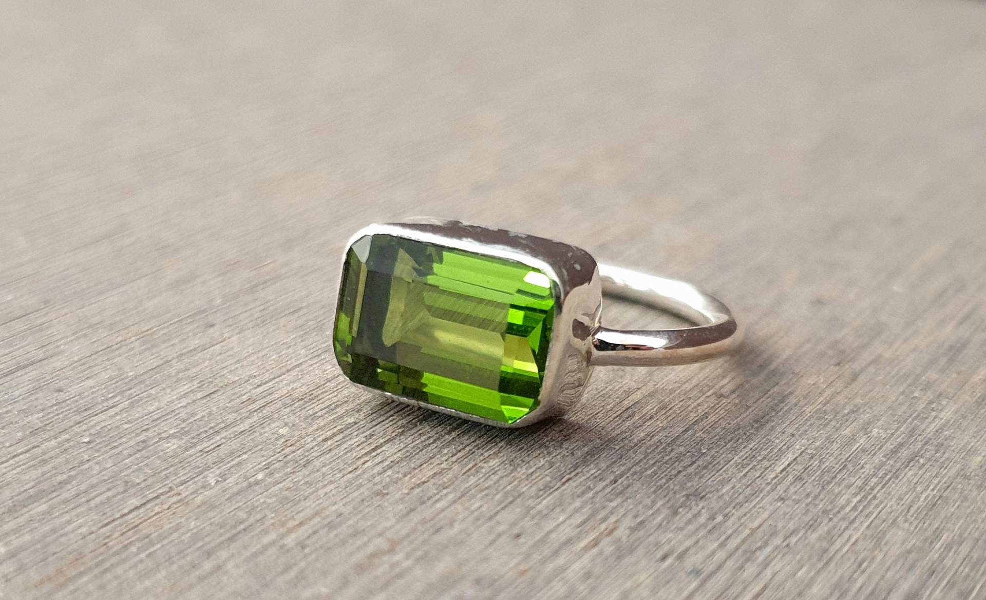 Peridot Ring, Handgemachter Edelstein Frauen 925 Sterling Silber Grüner Stein Versprechen Gold Geschenk Für Sie von jewelleryvilla