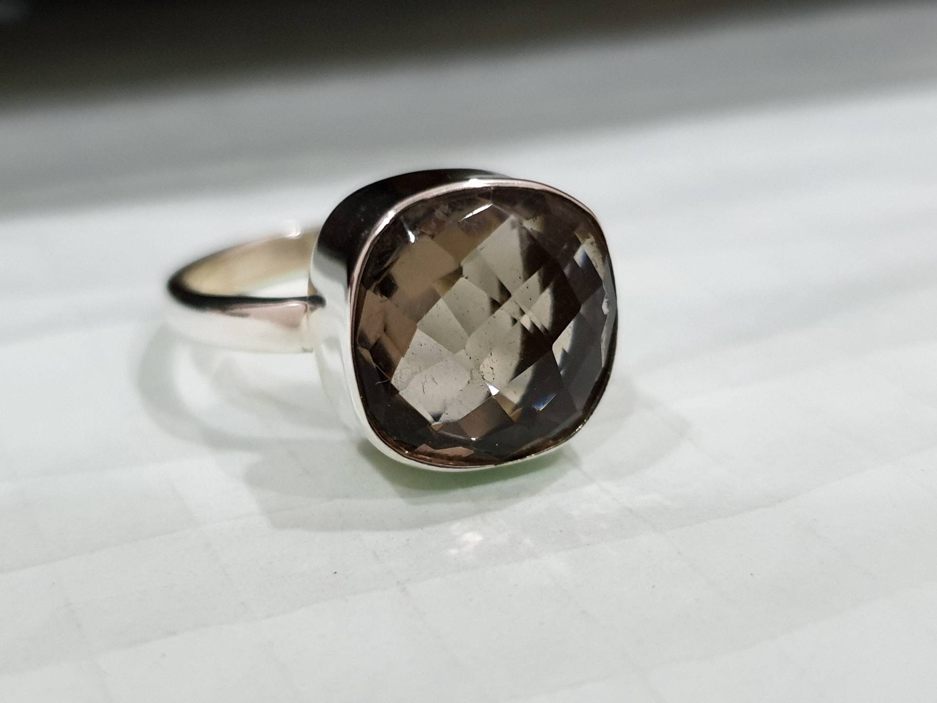 Rauchquarz Ring, 925 Massiv Sterling Silber Braun Edelstein Rose Gold, 22K Gold Fill Ring Schmuck von jewelleryvilla