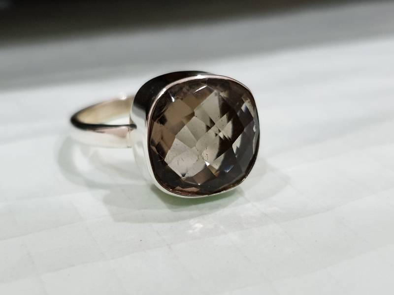 Rauchquarz Ring, 925 Massiv Sterling Silber Braun Edelstein Rose Gold, 22K Gold Fill Ring Schmuck von jewelleryvilla