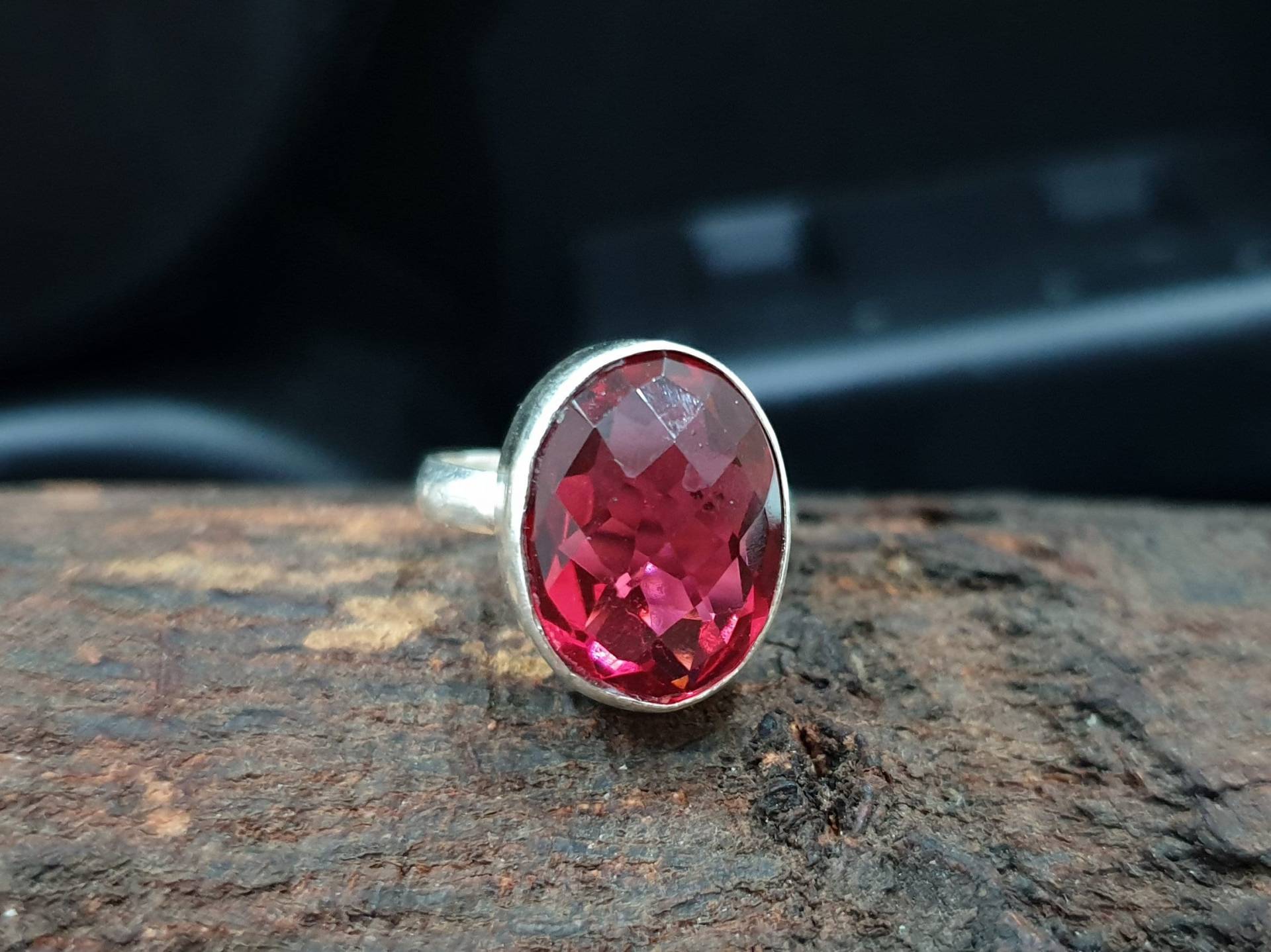 Rosa Turmalin Ring, 925 Sterling Silber Rosa Quarz Edelstein, 22K Gold Fill, Kupfer Ring Schmuck von jewelleryvilla