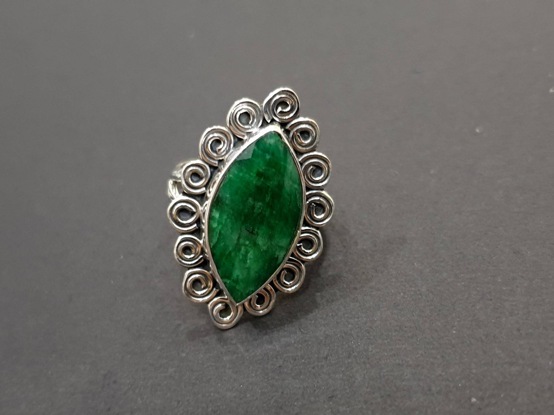 Smaragd Frauen Ring, 925 Massiv Sterling Silber Natürlicher Dunkelgrüner Edelstein, Rose Gold Finish, 22K Fill, Geschenk Für Sie von jewelleryvilla