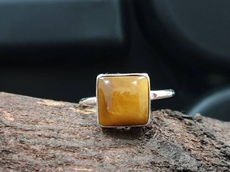 Tigerauge Edelstein Ring, 925 Sterling Silber Edelstein, Handgemachter Geschenk Massiv Ring von jewelleryvilla