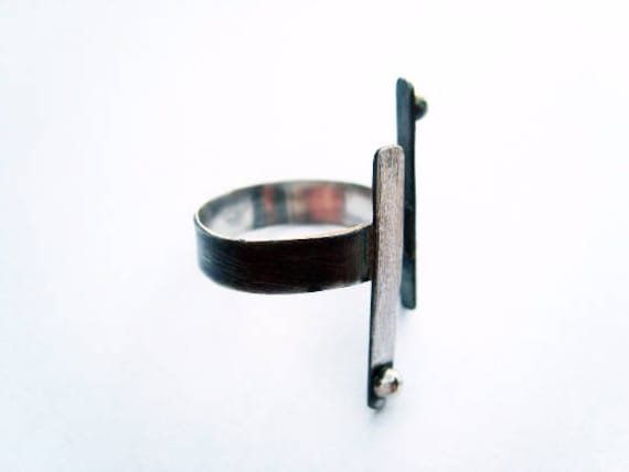 steckt. Barring, Offener Silberring, Verstellbarer Handgefertigter Passt Für Alle Größen, Oxidierter Schmuck von jewelryINESANTE