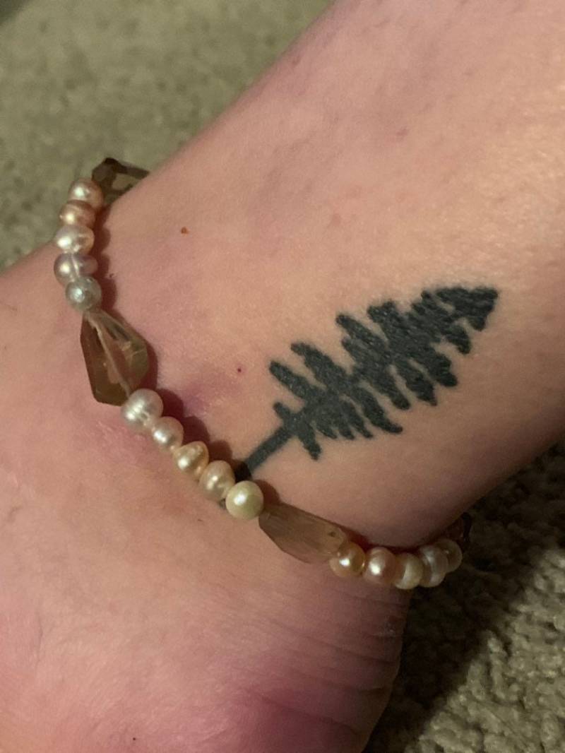 Citrin Und Perle Fußkettchen von jewelrybyannalise