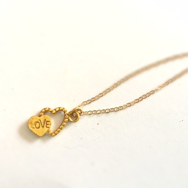 Gold Herz Halskette - Liebe Valentine Schmuck Sweetheart von jewelrybycarmal