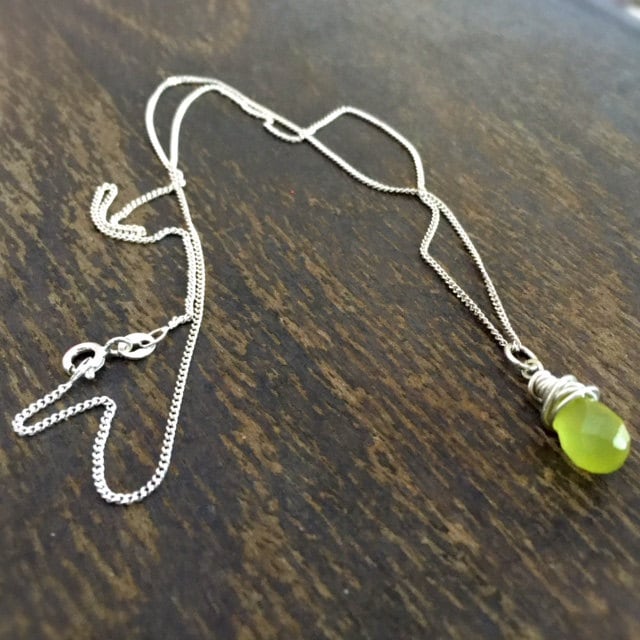 Grüne Kette - Jade Edelstein Schmuck Sterling Silber Anhänger von jewelrybycarmal