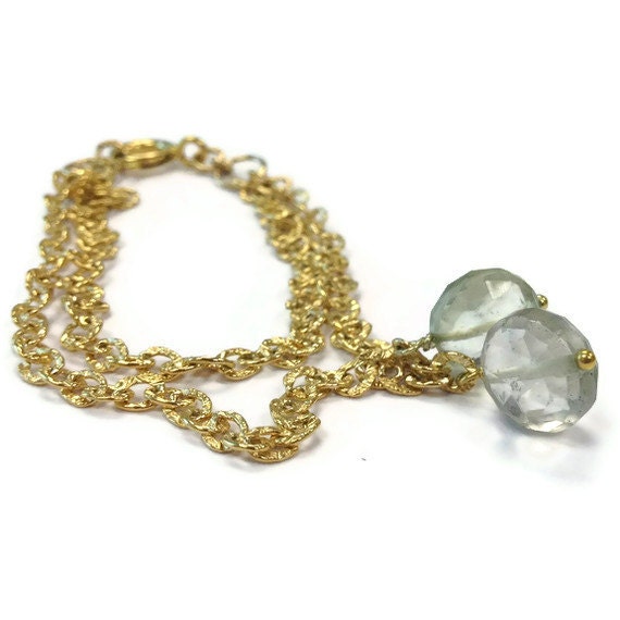 Grünes Armband - Amethyst Goldschmuck Edelstein Schmuck Alltag Schlichte Layered Kette von jewelrybycarmal
