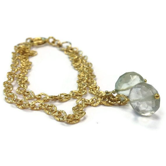 Grünes Armband - Amethyst Goldschmuck Edelstein Schmuck Alltag Schlichte Layered Kette von jewelrybycarmal