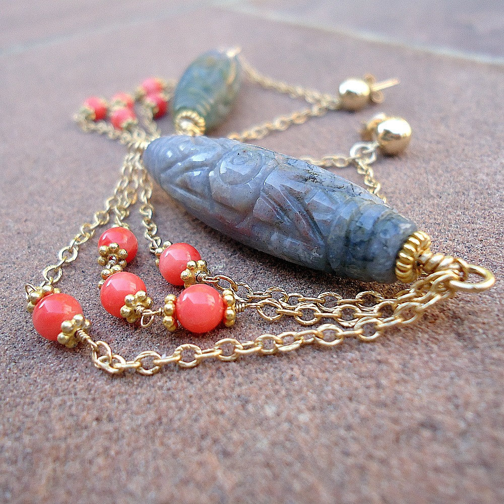Jaspis Ohrringe - Goldschmuck Graue Koralle Edelsteinschmuck Kronleuchter Baumeln Luxe Chic Jaspis Ohrringe - Goldschmuck Graue Koralle Edelsteinschmuck Kronleuchter Baumeln Luxe Chic von jewelrybycarmal