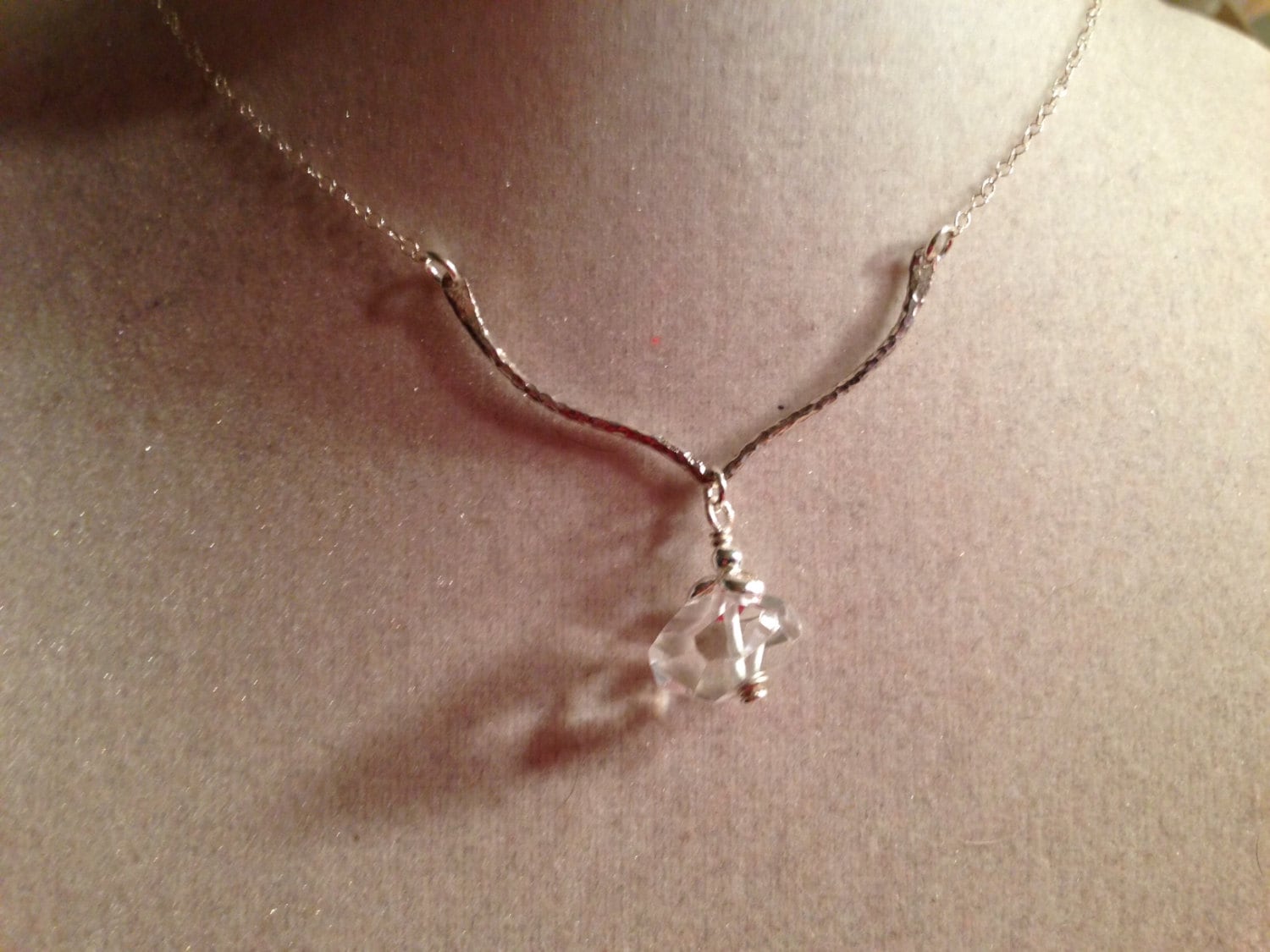 Kristallquarz Halskette - Sterling Silber Schmuck Edelstein Mode Kette Anhänger Chic von jewelrybycarmal