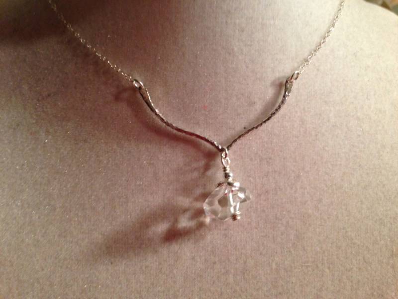 Kristallquarz Halskette - Sterling Silber Schmuck Edelstein Mode Kette Anhänger Chic von jewelrybycarmal