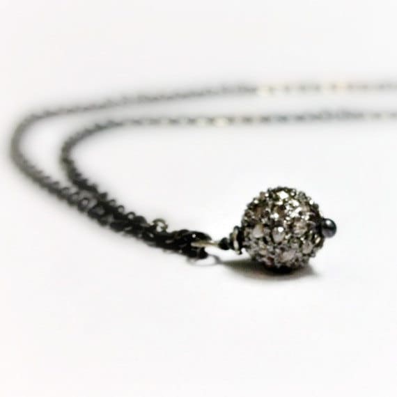 Pave Diamond Halskette - Oxidierter Sterling Silber Schmuck Kettenschmuck Einzigartiger Anhänger Tropfen Geschenkideen Für Sie April Geburtsstein Pave Diamond Halskette - Oxidierter Sterling Silber Schmuck Kettenschmuck Einzigartiger Anhänger Tropfen Geschenkideen Für Sie April Geburtsstein von jewelrybycarmal