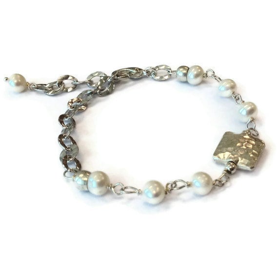 Perlenarmband - Edelstein Schmuck Sterling Silber Juni Geburtsstein Hochzeit Braut Kette 925 Mode Verlängern B-201 Perlenarmband - Edelstein Schmuck Sterling Silber Juni Geburtsstein Hochzeit Braut Kette 925 Mode Verlängern B-201 von jewelrybycarmal