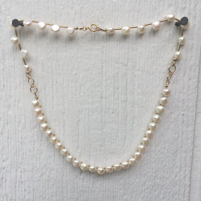 Perlenkette - Weißer Schmuck Edelsteinschmuck Gold Perlen Hochzeit Braut Luxe Perlenkette - Weißer Schmuck Edelsteinschmuck Gold Perlen Hochzeit Braut Luxe von jewelrybycarmal