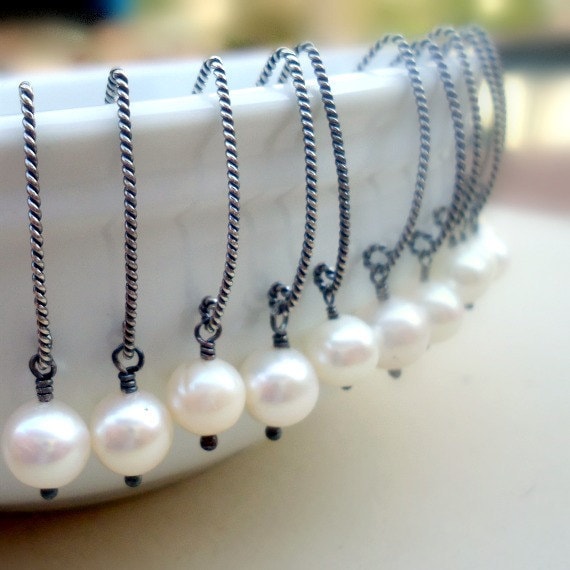 Perlenohrringe - Brautjungfern Schmuck Sterling Silber Oxidiert Hochzeitsschmuck Geschenke Perlenohrringe - Brautjungfern Schmuck Sterling Silber Oxidiert Hochzeitsschmuck Geschenke von jewelrybycarmal