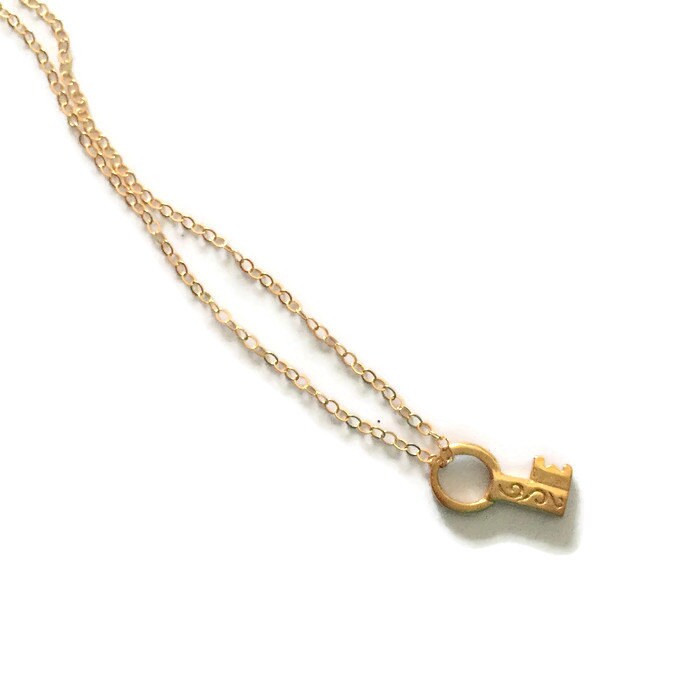 Schlüssel Halskette - Gold Schmuck Charme Jeden Tag von jewelrybycarmal