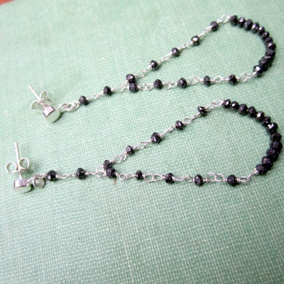 Schwarze Ohrringe - Diamant Schmuck Kronleuchter Sterling Silber 10 Jahre Hochzeit Jahrestag Geschenke Er-51 Schwarze Ohrringe - Diamant Schmuck Kronleuchter Sterling Silber 10 Jahre Hochzeit Jahrestag Geschenke Er-51 von jewelrybycarmal